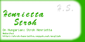 henrietta stroh business card